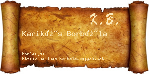 Karikás Borbála névjegykártya